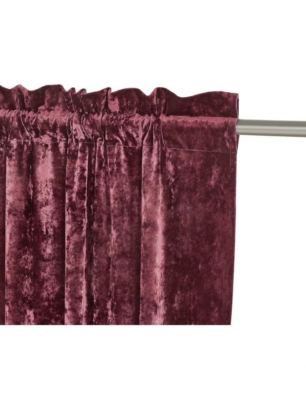 Burgundy Velvet Window Curtain Panel set